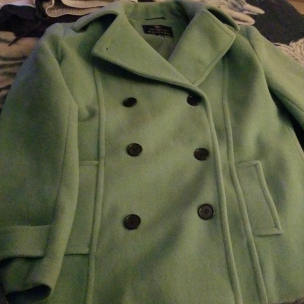 Collection by Gallery Green Pea Coat